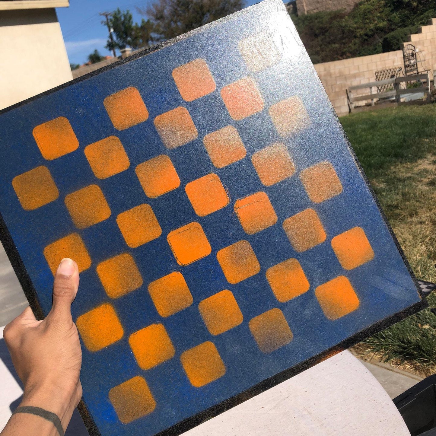 Large Chess Set - Orange & Black