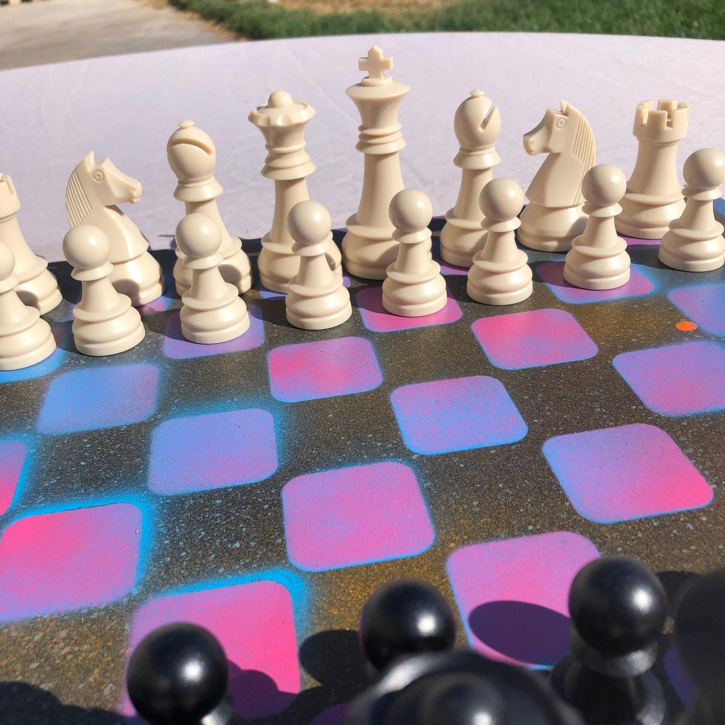 Large Chess Set - Dirty Cotton Candy