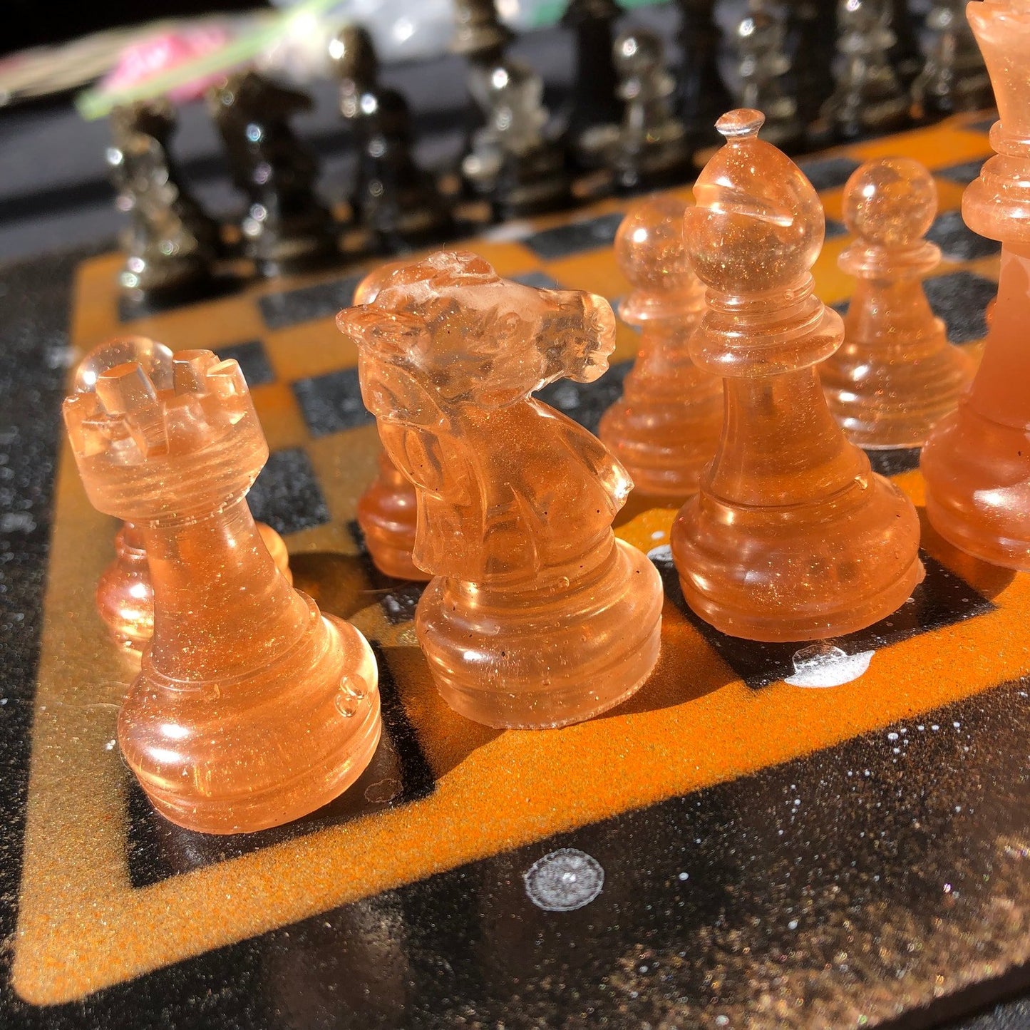 Chess Set - Golden Dark Pearl