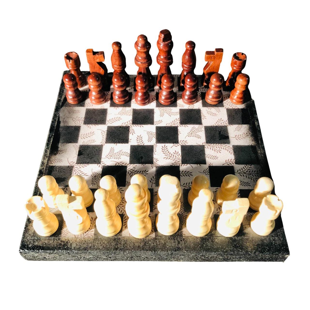 Scrapbook Chess Set - Black & White