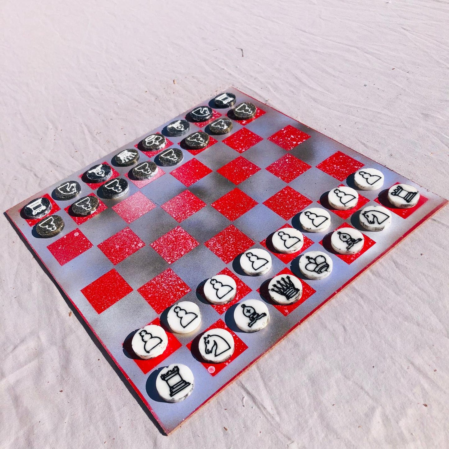 Chess Set - Cloudy Red