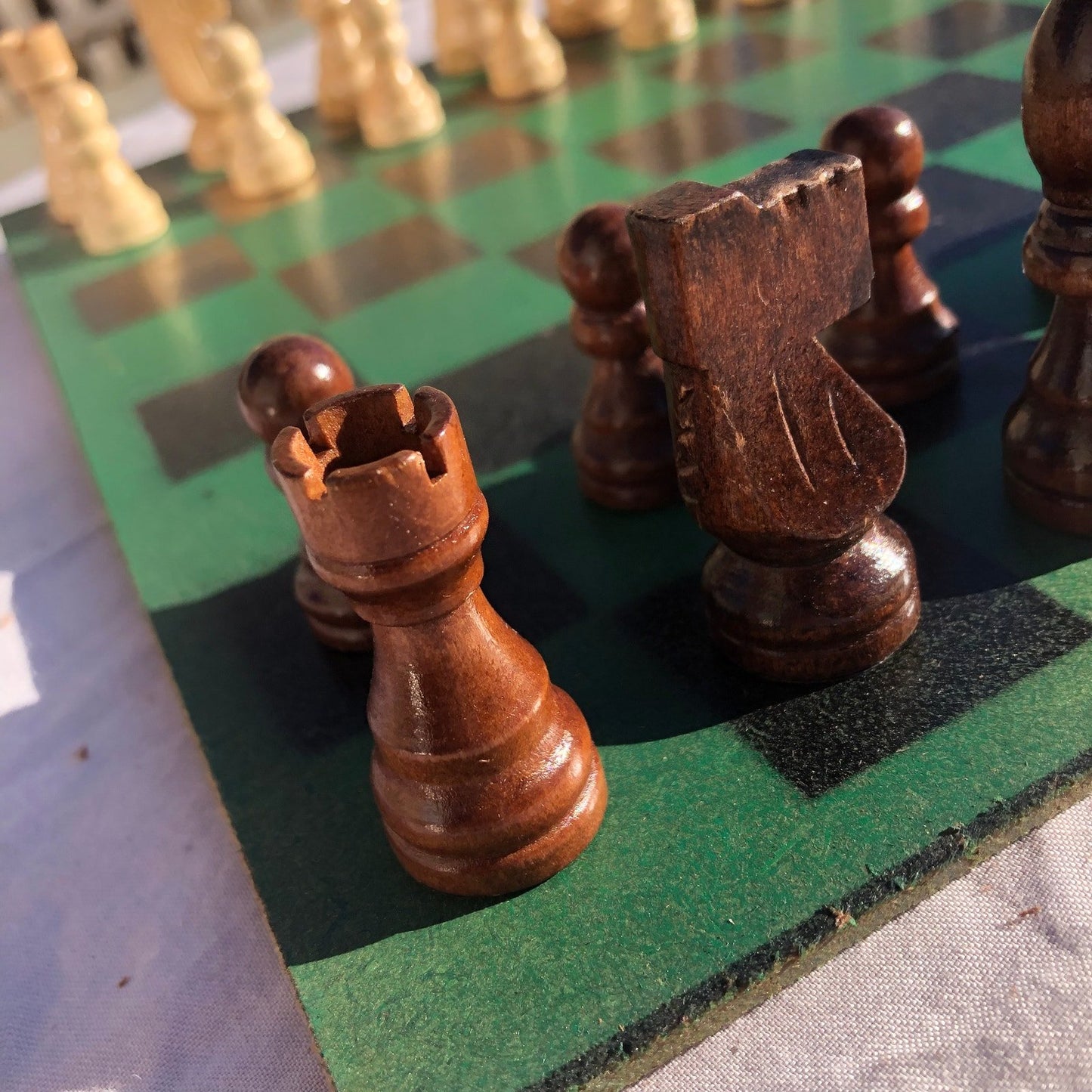 Chess Set - Greenish Gold
