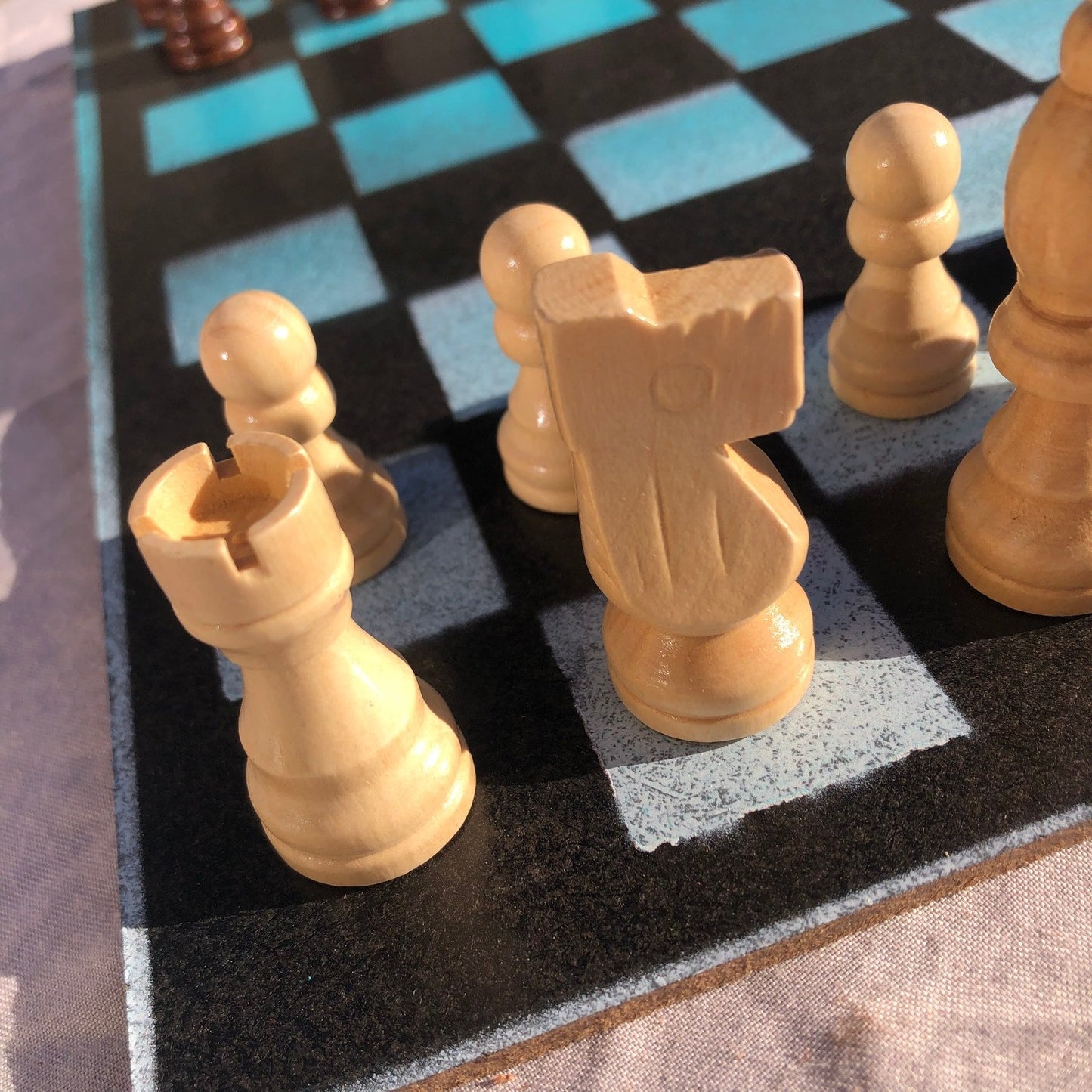 Chess Set - Fading Sky Blue