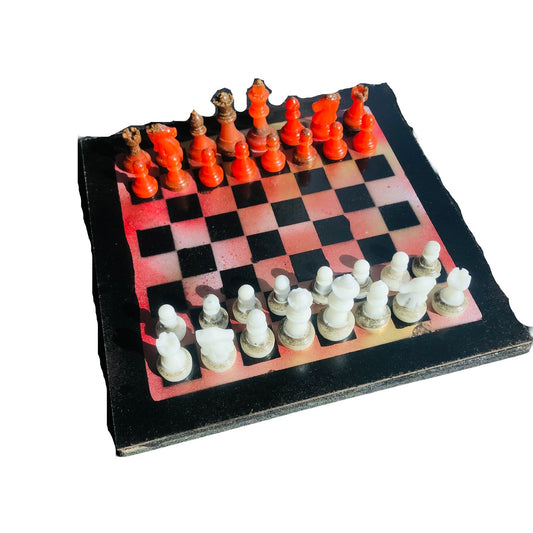 Chess Set - Opal Red Deluxe