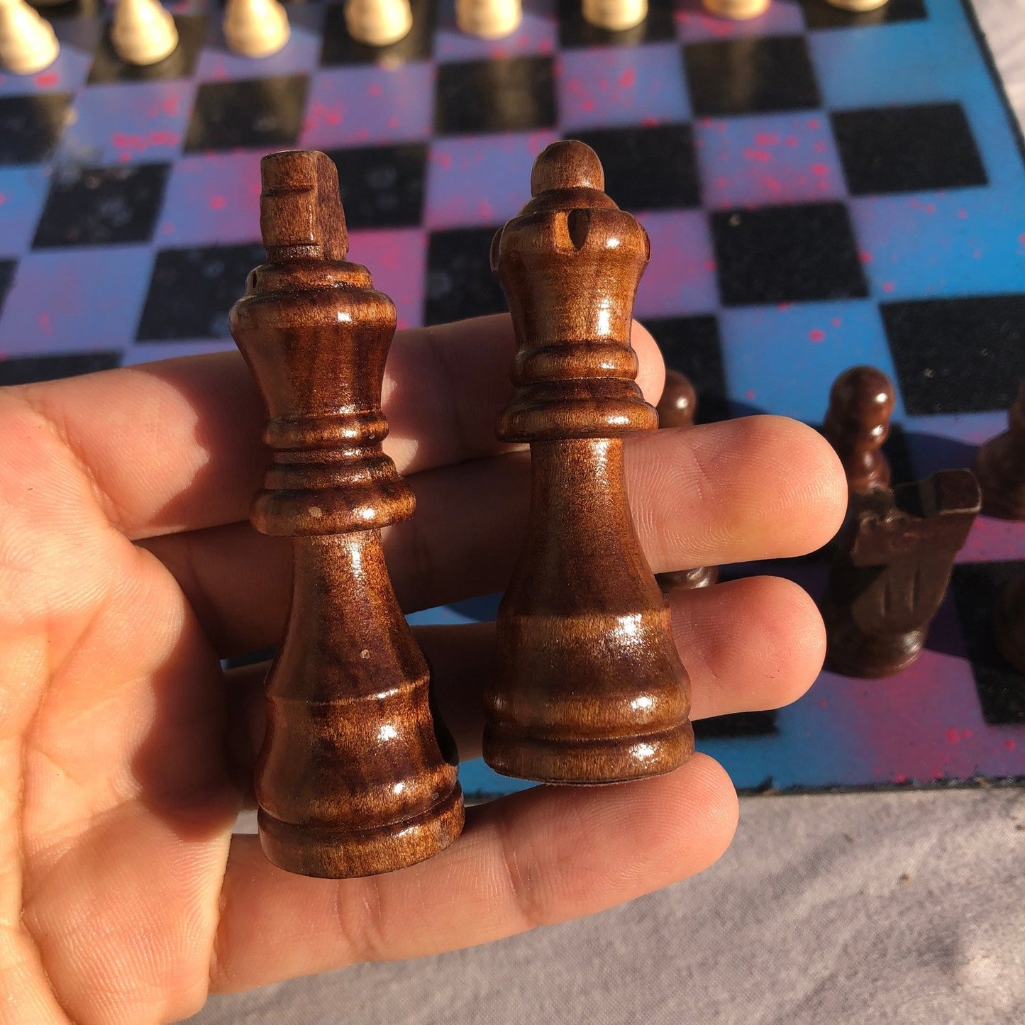 Chess Set - Purple & Blue