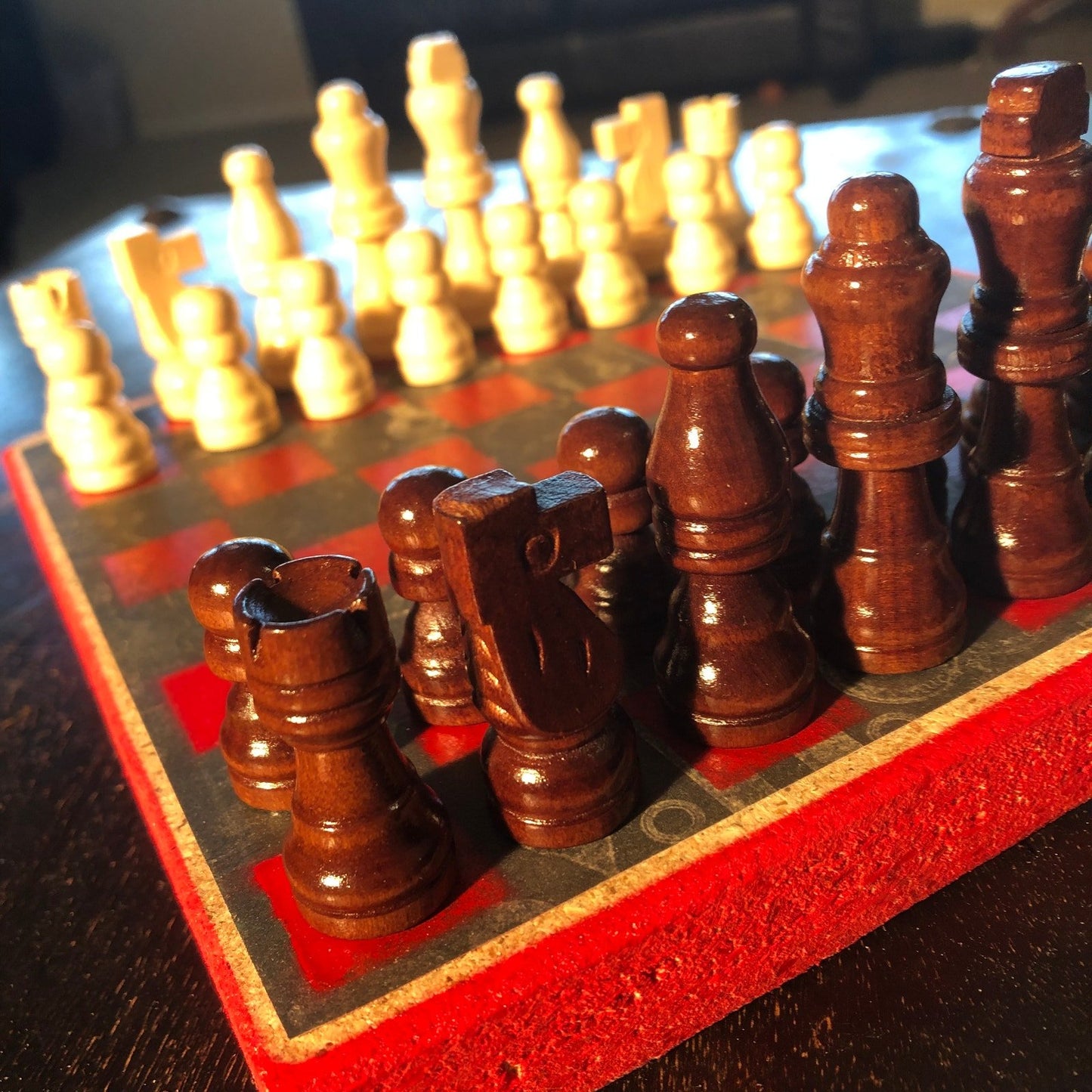 Scrapbook Chess Set - Red & Black