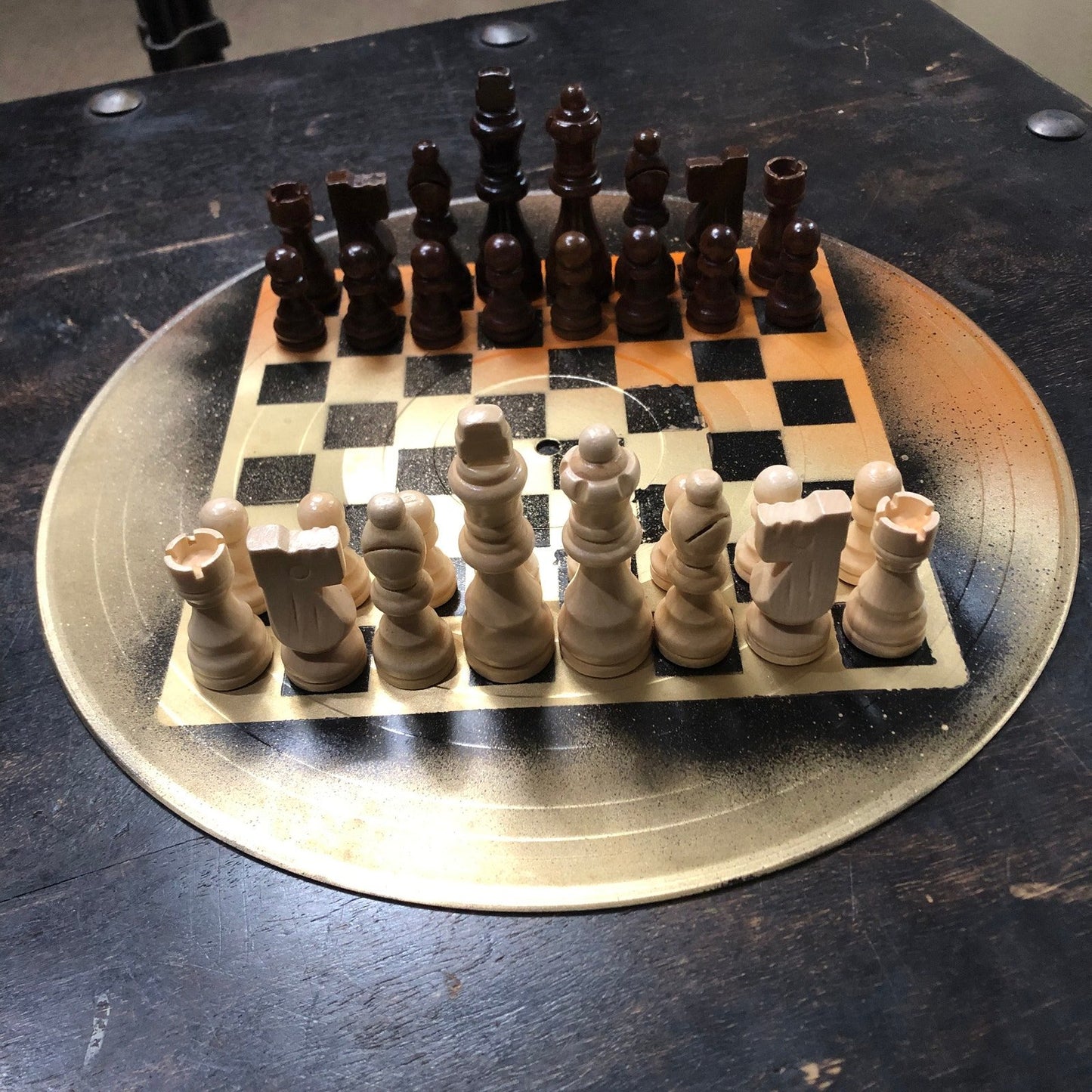 Vinyl Chess Set - Orange Gold & Black