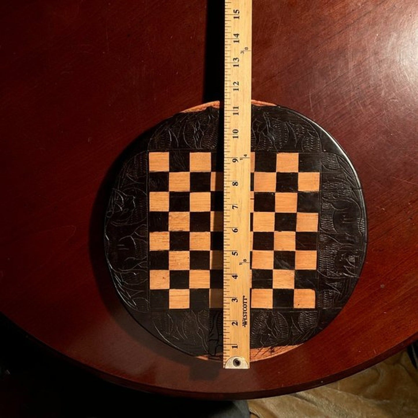 African Wood Carved Chess Board - Ebony Wood