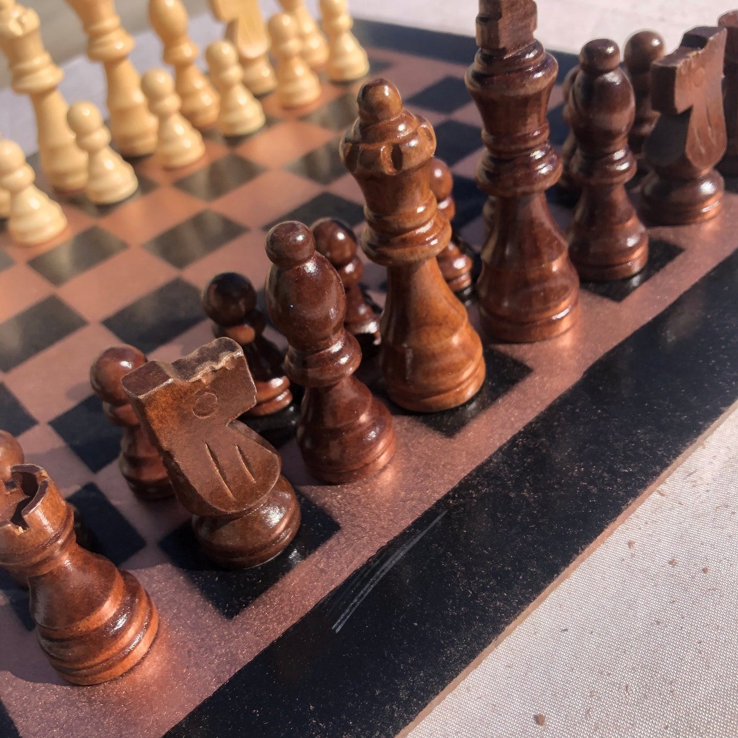 Chess Set - Bronze & Black