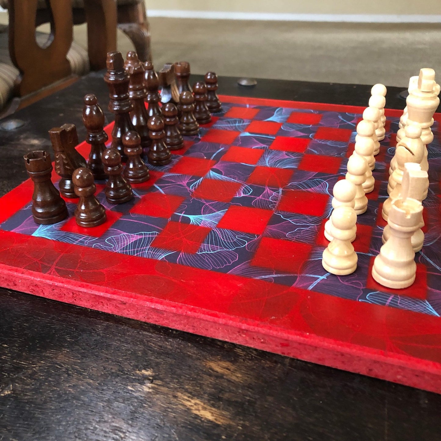 Scrapbook Chess Set - Candy Red Void