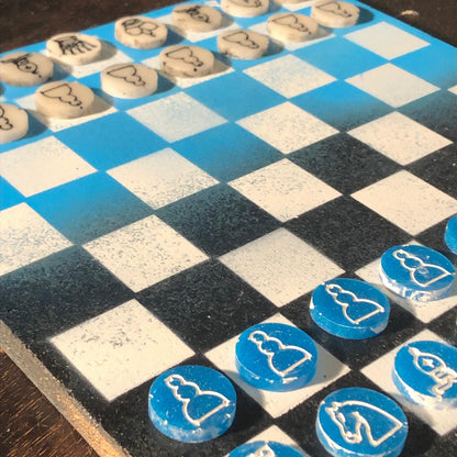Chess Set - Blue Freeze Edition (Resin Pieces)
