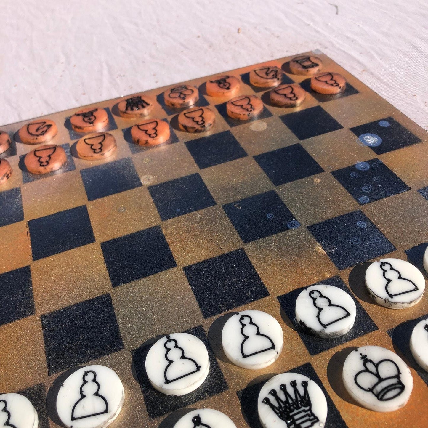 Chess Set - Rusty Orange