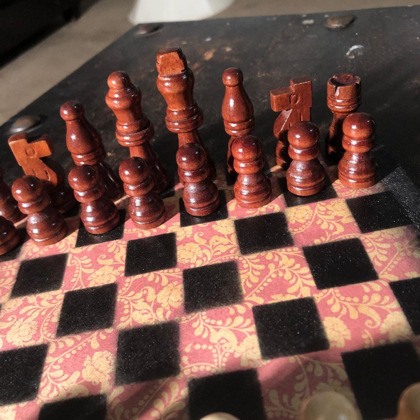 Scrapbook Chess Set - Orangish Red