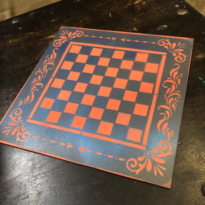 Chess Set - Blue & Peach Pink