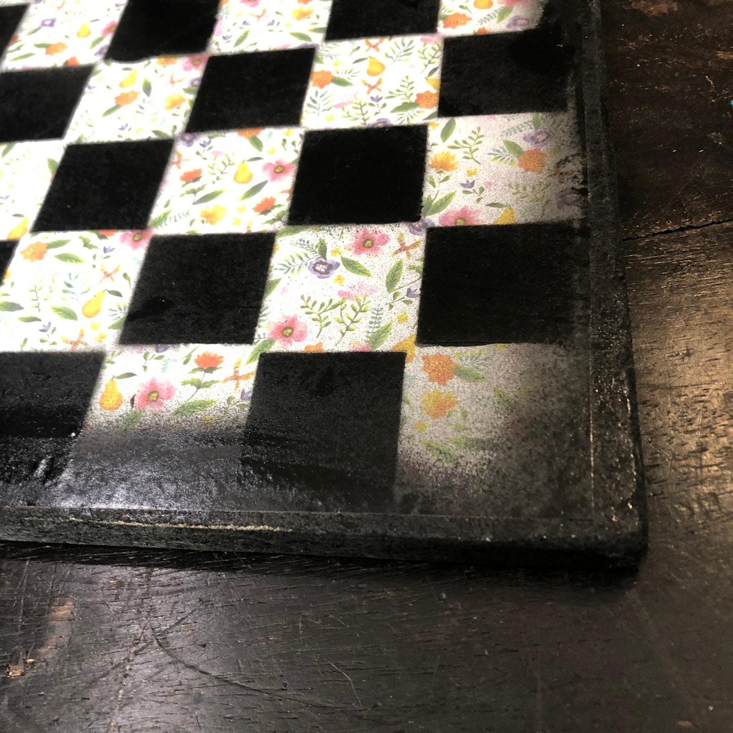 Scrapbook Chess Set - Vintage Flowers