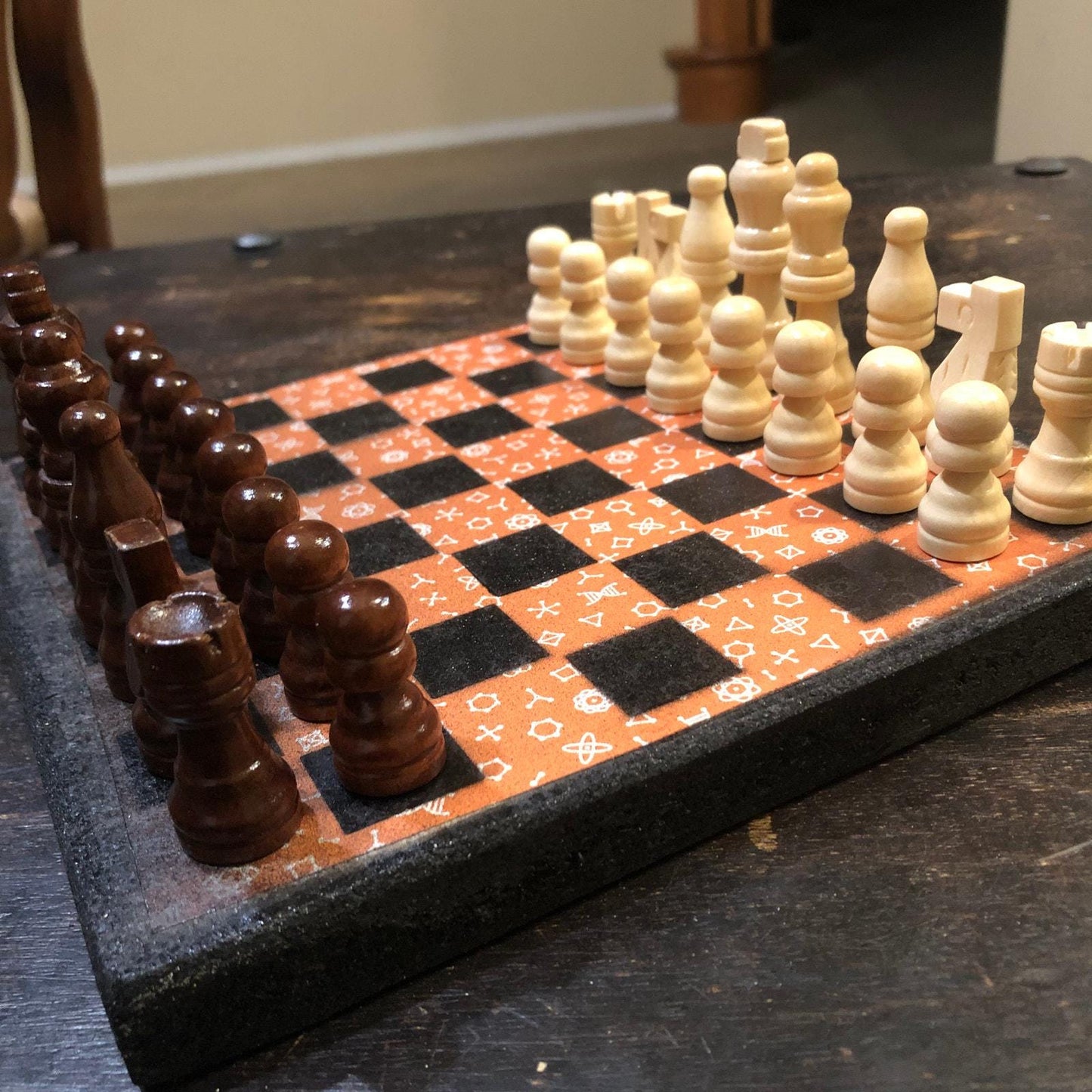 Scrapbook Chess Set - Orange Chemistry