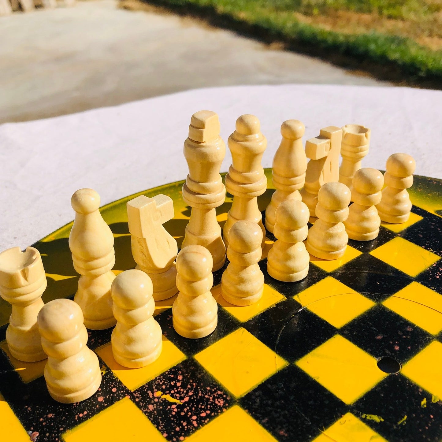 Vinyl Chess Set - Yellow Space