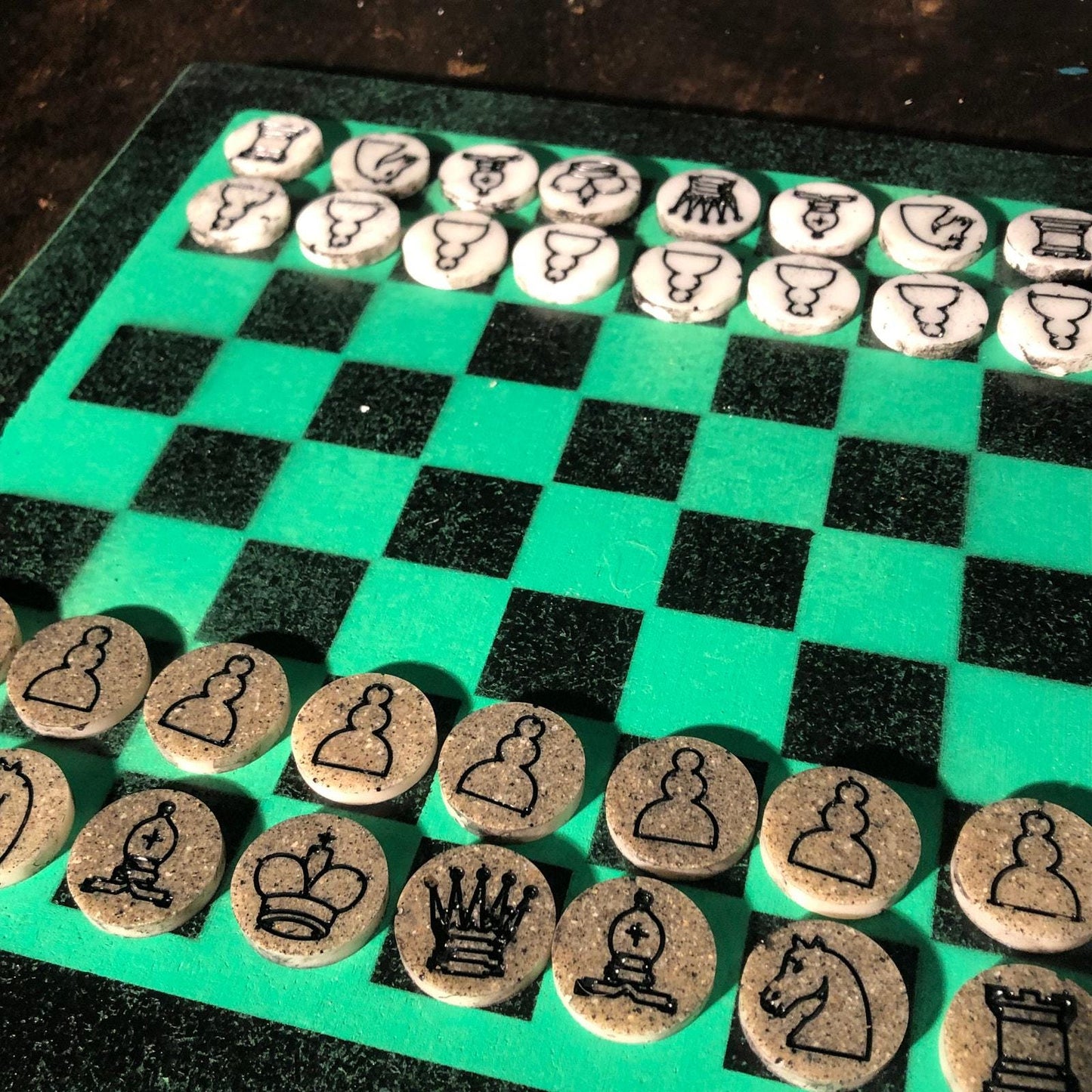 Chess Set - Black & Green Edition (Resin Pieces)