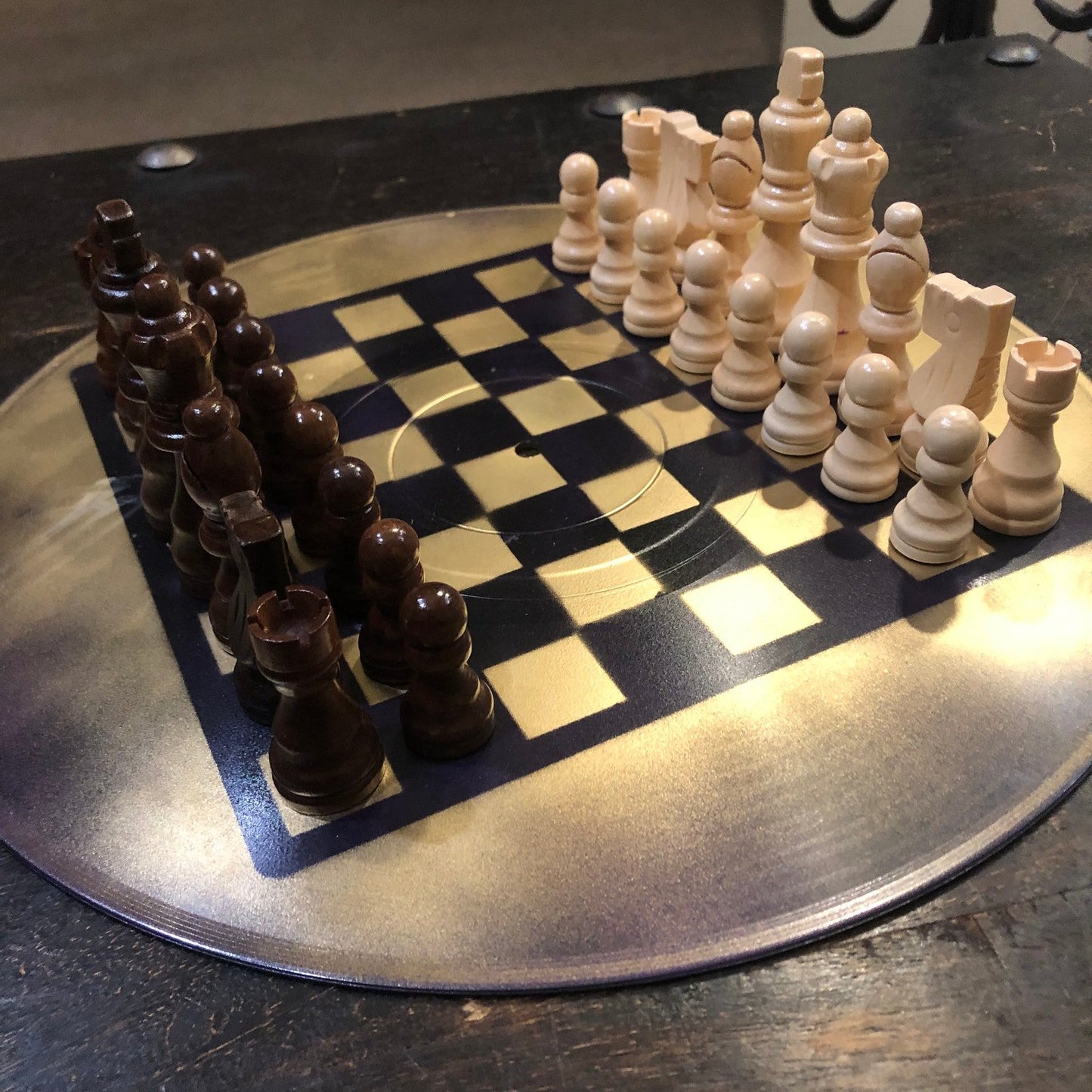 Vinyl Chess Set - Gold & Black